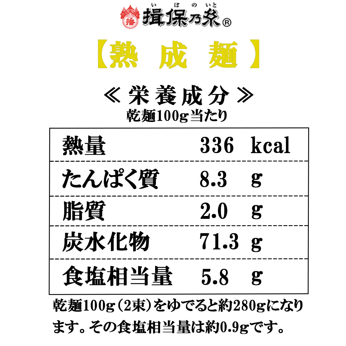 揖保乃糸『金帯』【熟成麺】50ｇ×18束